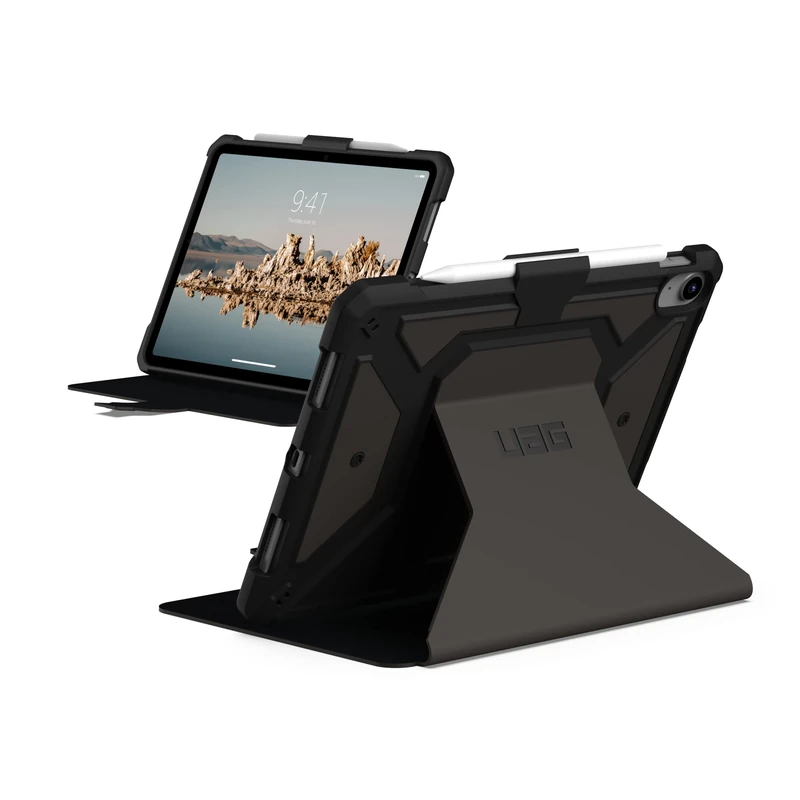 URBAN ARMOR GEAR UAG Designed for iPad 11" A16 11th Gen 2025, 10.9" 10th Gen 2022 Case A3354 A3355 A2696 - Rugged Protective Folio Cover w/Adjustable Stand & Pencil Holder, Metropolis SE Black