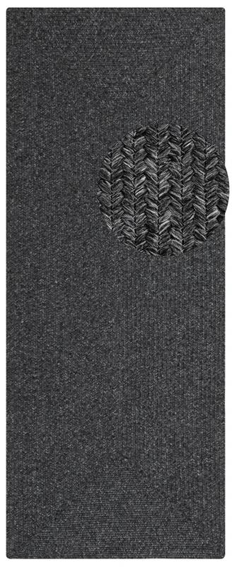 NORTHRUGS Trenzado Indoor & Outdoor Rug Weatherproof Easy Care Handmade Look for Indoor and Outdoor Use Woven Outdoor Rug Runner for Balcony, Patio, Living Room, Garden - Dark Grey, 80 x 200 cm