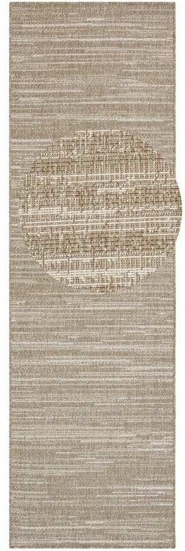 ELLE Decoration Indoor and Outdoor Mèlange Flat Weave Reversible Rug Modern Design Runner Mottled Robust Easy Care Balcony Patio Garden Living Room Office Bedroom Linen 80 x 350 cm