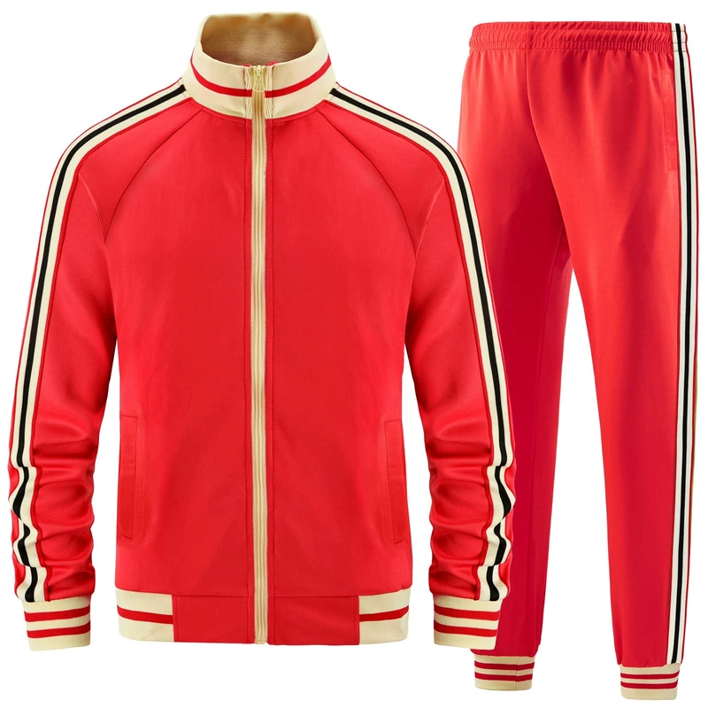 dioxoib Men Track Suits Sets Long Sleeve Full-zip Sweatsuit Active Jackets and Pants 2 Piece Outfits, Ai-tz003, Medium