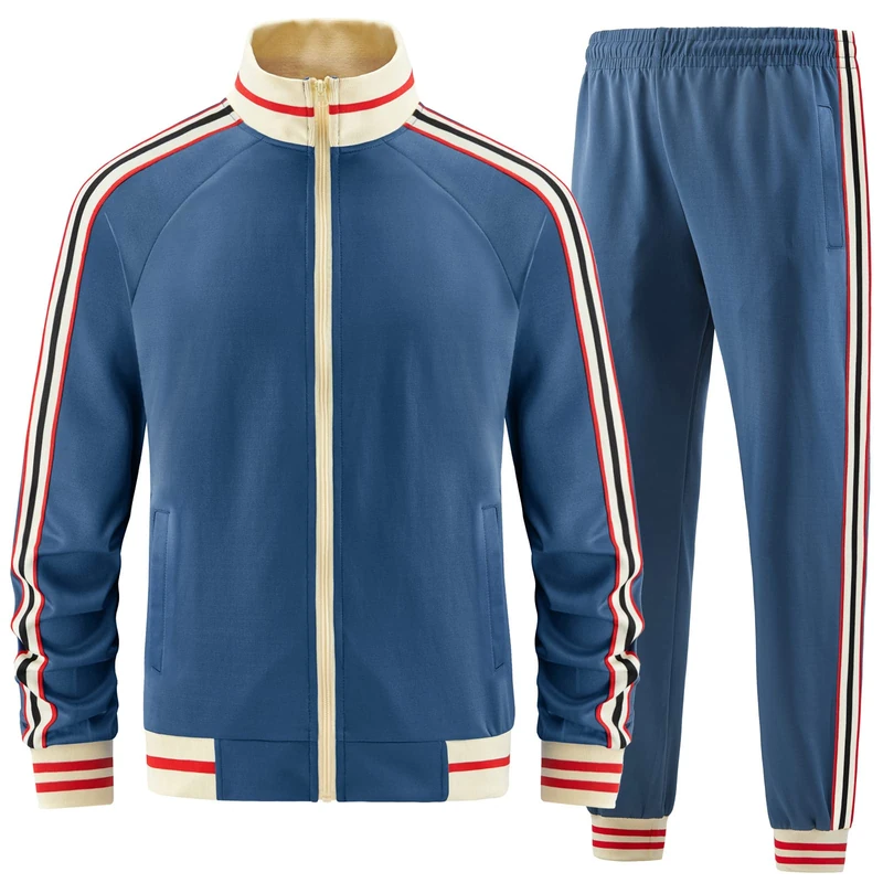 dioxoib Men Track Suits Sets Long Sleeve Full-zip Sweatsuit Active Jackets and Pants 2 Piece Outfits, Ai-tz004, XX-L