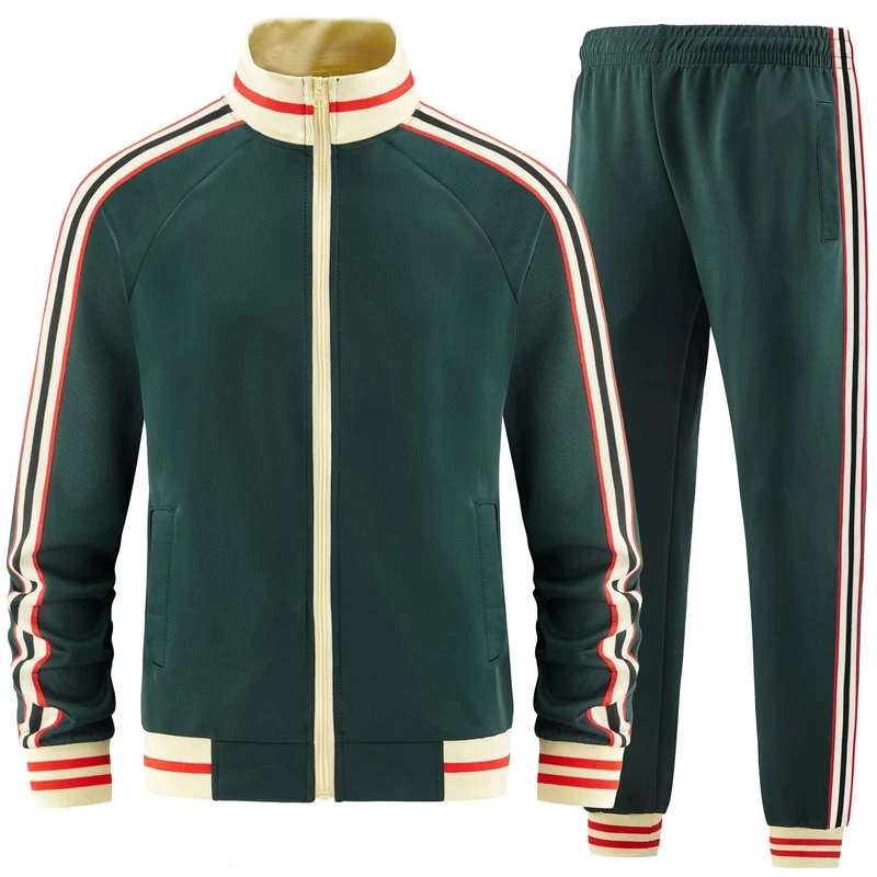 dioxoib Men Track Suits Sets Long Sleeve Full-zip Sweatsuit Active Jackets and Pants 2 Piece Outfits, Ai-tz002, XX-L
