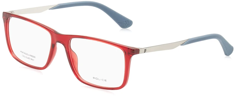 Police VK119 Glasses, Shiny TRANSP.Red, 52 Child, Shiny Transp.red, UK 24