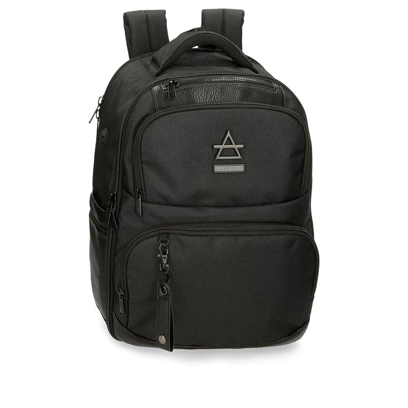 joumma bags,s.l. Adept Luke Adaptable Laptop Backpack 15.6" Black 29 x 40 x 16 cm Polyester and PU, Black/White, Laptop Backpack Adaptable