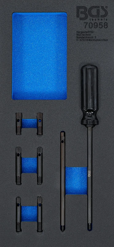 BGS 70958 | Tool Tray 1/3: Cylinder Head Gasket Alignment Tool Set | for VAG