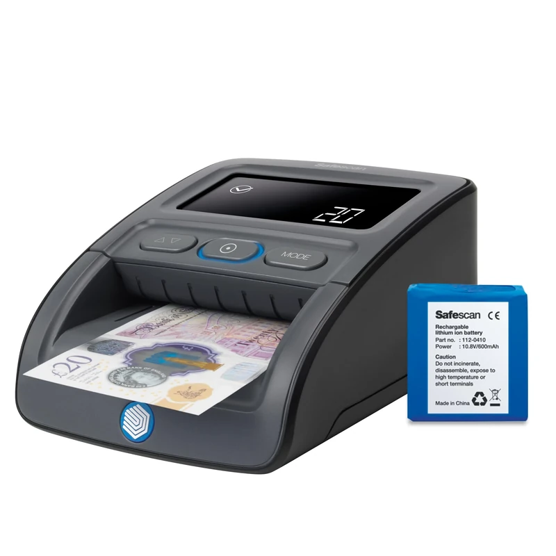 Safescan 155-S Portable Counterfeit Money Detector that Quickly Verifies Banknotes - Money Machine with 7-Point Detection - 100 Percentage Accurate Money Checker Machine with Included Battery