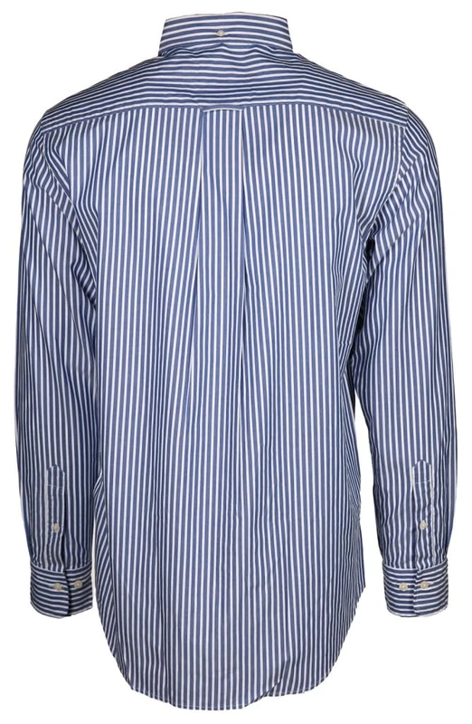 GANT Men's Reg Poplin Stripe Shirt Classic Shirt, College Blue, Standard, College Blue, XXL