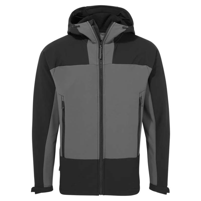 Craghoppers Unisex Expert Act Hooded Softshell, CarbGrey, Blk, S