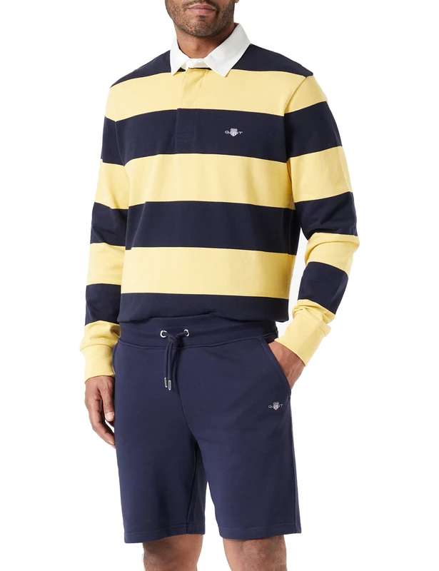 GANT Men's REG Shield Sweat Shorts, Evening Blue, L