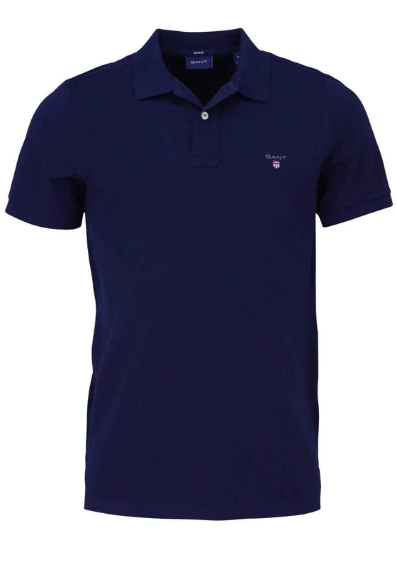 GANT Men's Slim Shield Ss Pique Polo Shirt Polo Shirt , Evening Blue,XS