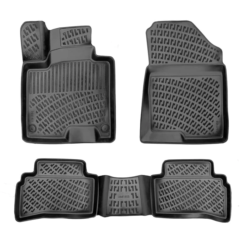 Croc Liner Floor Mats Front and Rear All Weather Custom Fit Floor Liner Compatible with Kia Sportage (2023-2024) (Non Hybrid) - Image 1