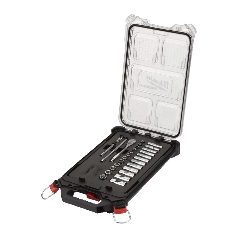 Milwaukee Ratchet and Socket Wrench Insert Set 1/4 Inch Metric 28-Piece in Packout Compact Organiser Slim