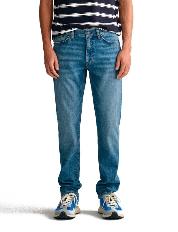 GANT Men's 1000260-971-33-34 Slim Jeans, MID Blue Worn in, 33-34
