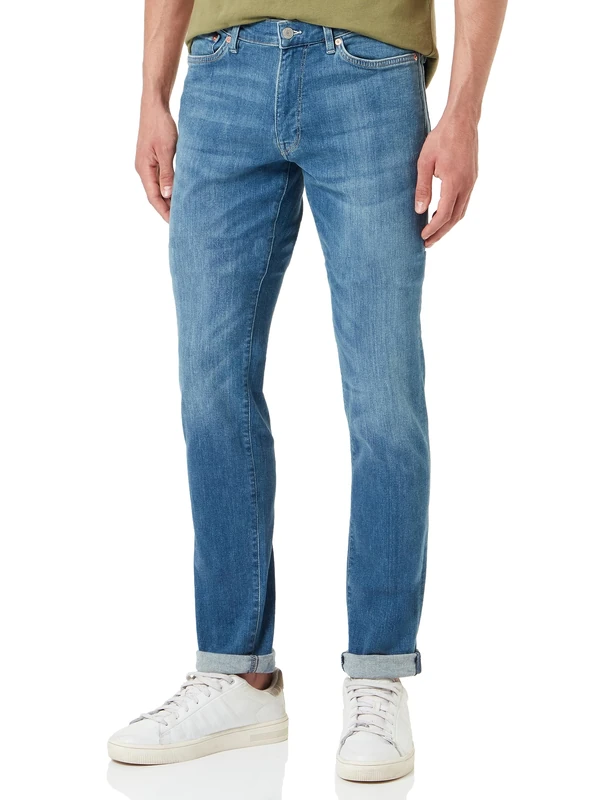 GANT Men's Extra Slim Active Recover Jeans, MID Blue Broken in, Standard, Mid Blue Broken in, 38 W/32 L