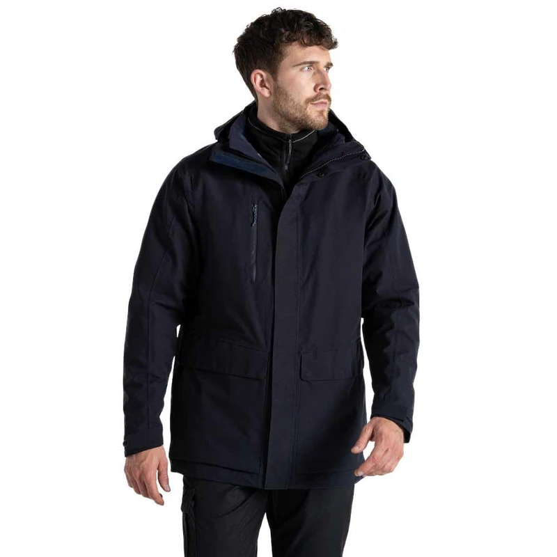Craghoppers Mens Expert Kiwi Pro Stretch 3in1 Jacket Rain Coat, DK Navy, M EU