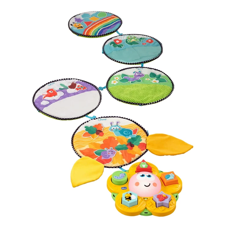 Chicco Children's Play Mat Path of Seasons, Electronic Sensory Path and Interlocking Play with 5 Soft Mats and Central Flower with Sounds and Lights, Baby and Child Games 9+ Months