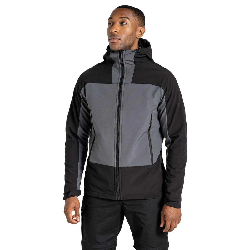 Craghoppers Mens Expert Active Contrast Hooded Soft Shell Jacket (3XL) (Carbon Grey/Black)