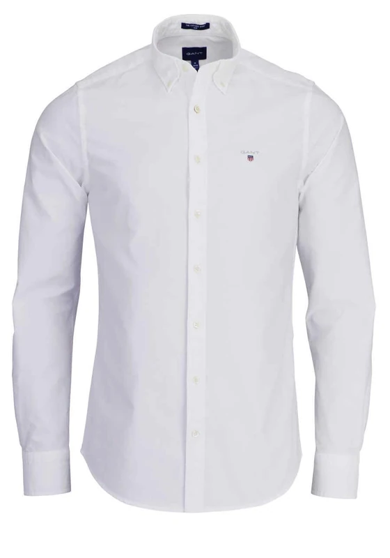 GANT Men's Slim Oxford Shirt, White, S