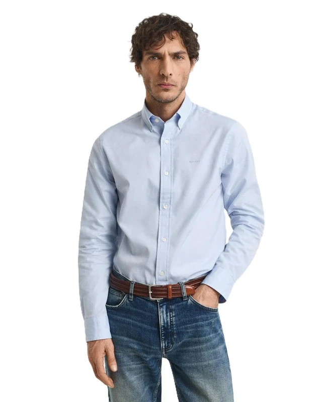 GANT Men's REG Pinpoint Oxford Shirt, Marine, M