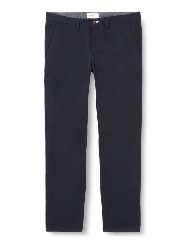 GANT Men's Slim Twill Chinos Classic Trousers, Navy, 40 W/34 L