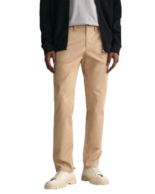 GANT Men's Slim Chinos Twill Chino Trousers Slim Fit, Navy, 29 W/32 L