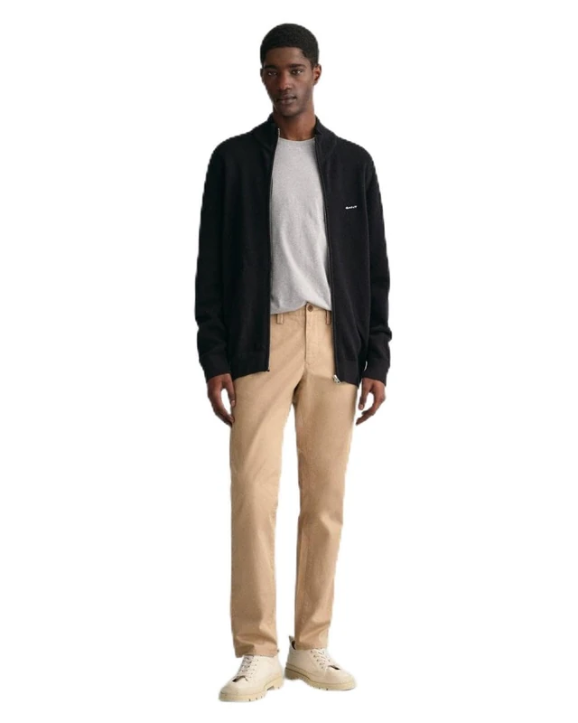 GANT Men's Slim Twill Chinos Classic Trousers, Dark Khaki, 38 W/30 L