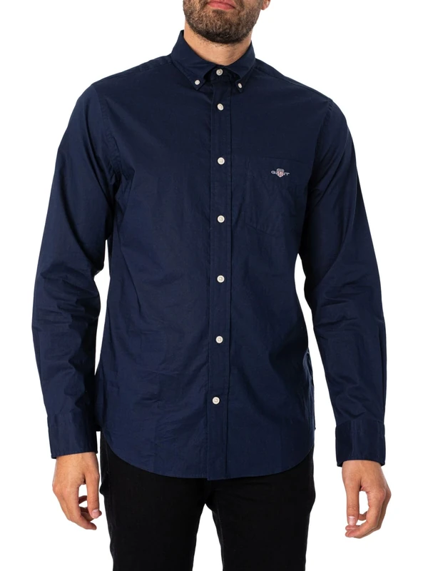 GANT Mens Poplin Shirt Navy S