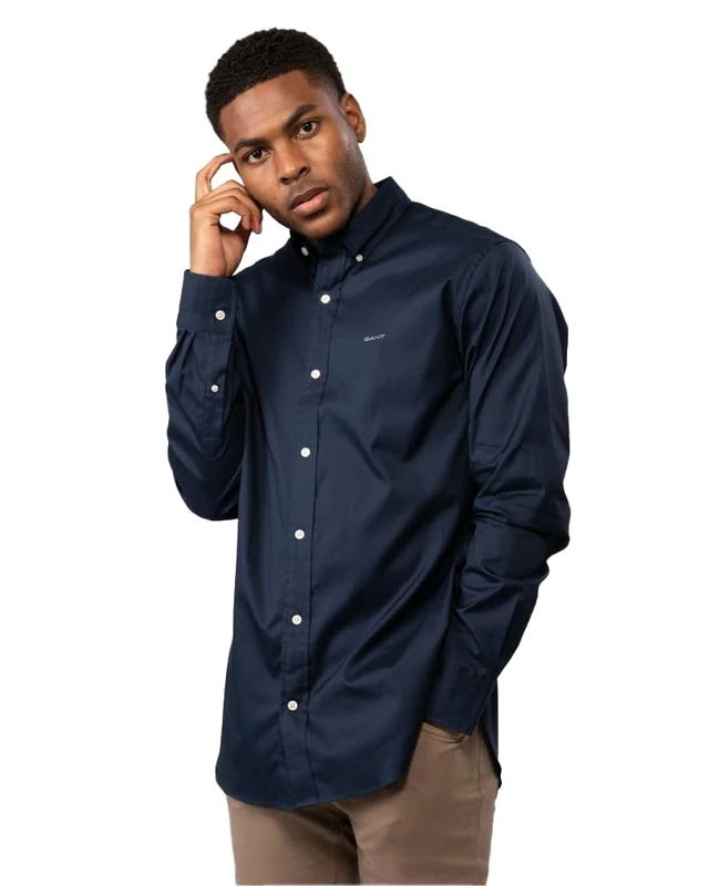 GANT Reg Pinpoint Oxford Long Sleeve Shirt L Blue