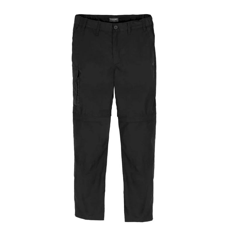 Craghoppers Mens Expert Kiwi Slim Fit Tailored Convertible Trousers, Black, Size 36"