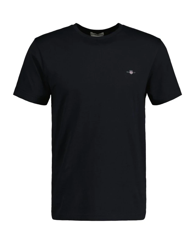 GANT Men's Slim Shield SS T-Shirt, Black, M
