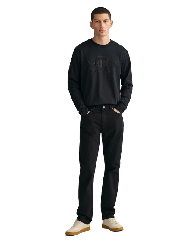 GANT Men's Regular Desert Jeans, Black, Standard, Black, 33 W/36 L - Image 1