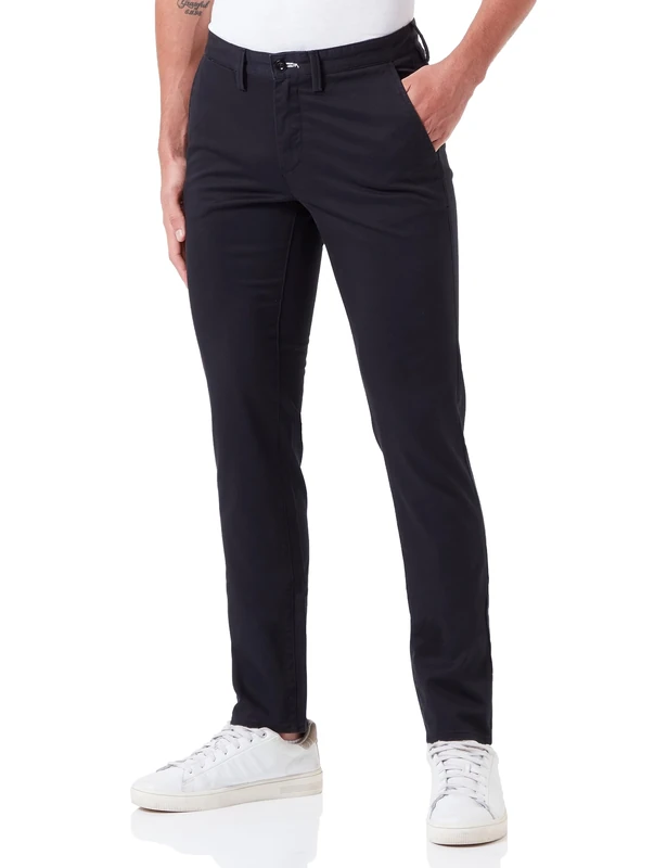 GANT Men's Slim Twill Chinos, Black, 31W / 34L