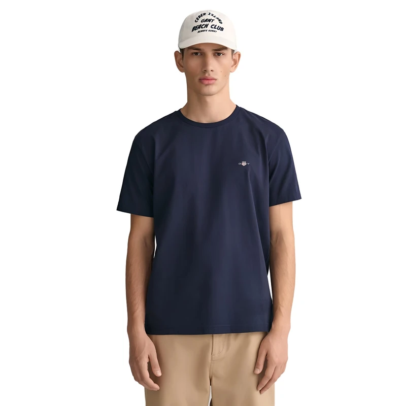 GANT Men's Reg Shield SS T-Shirt - Evening Blue - XXXXX-Large