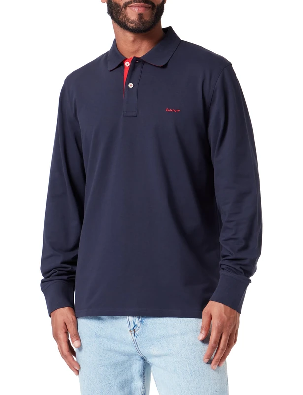 GANT Men's REG Contrast Pique LS Rugger, Parchment Yellow, 3XL