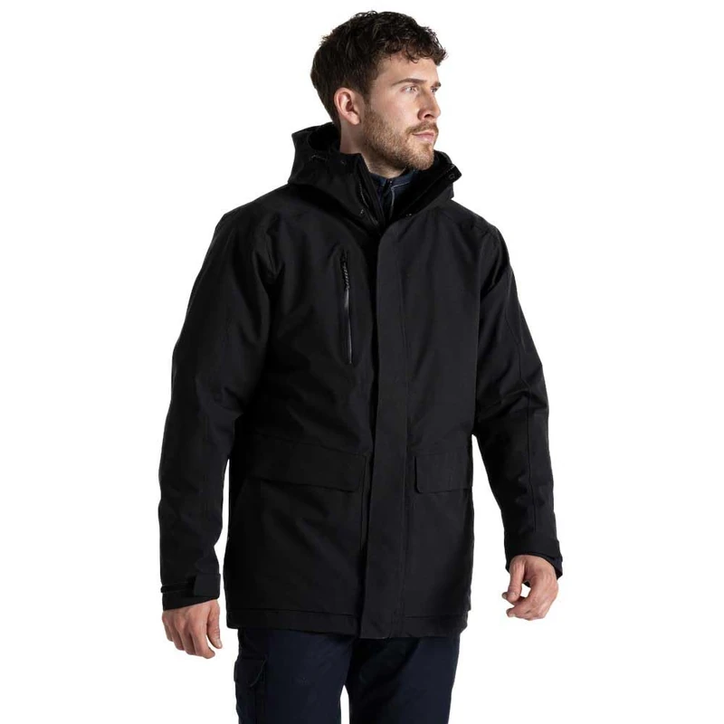 Craghoppers Mens Expert Kiwi Pro Stretch 3in1 Jacket Rain Coat, Black, XS EU - Image 1