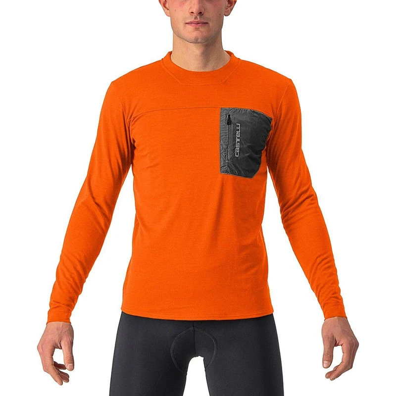 CASTELLI 4522506-318 UNLTD MERINO LS Men's Sweatshirt Orange Rust L