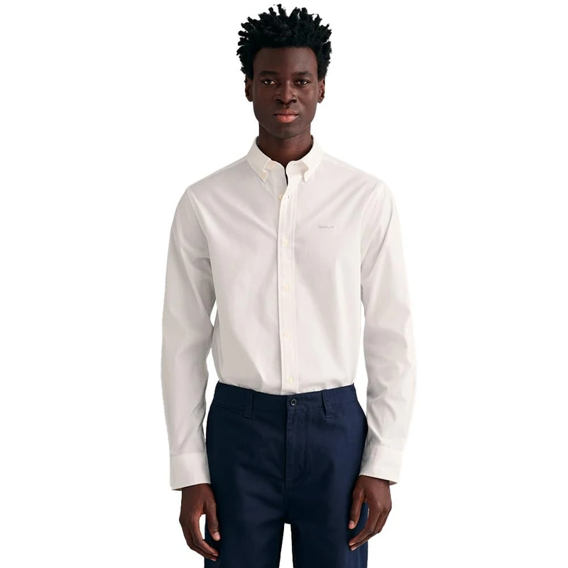 GANT Men's Reg Pinpoint Oxford Shirt Classic Shirt, White, 3XL