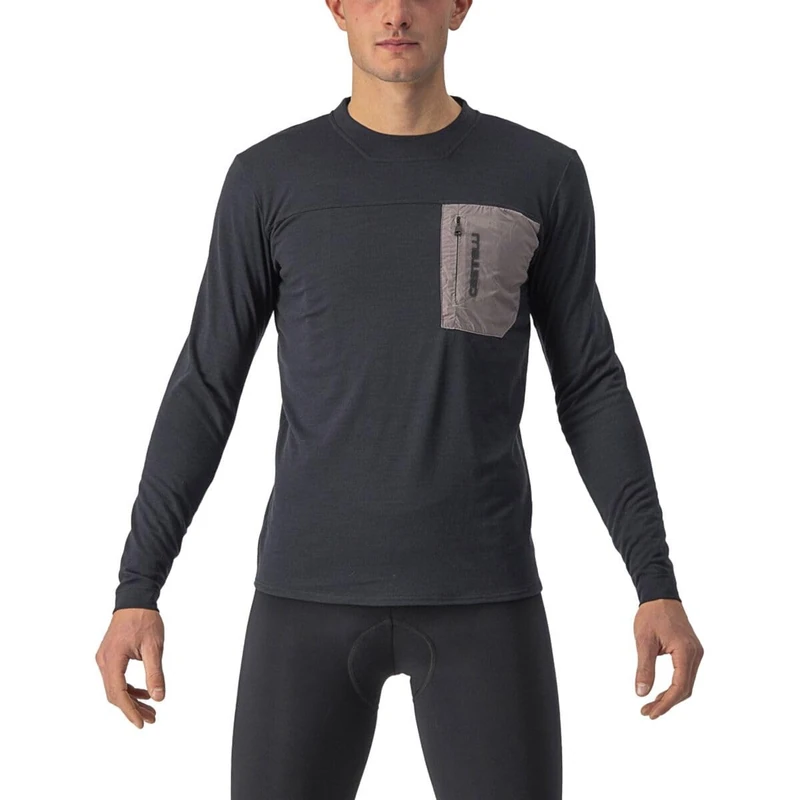 CASTELLI 4522506-085 UNLTD MERINO LS Sweatshirt Men's LIGHT BLACK/NICKEL GRAY Size M