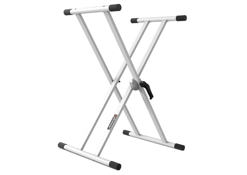 Audibax Onyx 130 White - Double Scissor Keyboard Stand - Electronic Musical Keyboard - Adjustment System with Easy Lock Ball Joint - Maximum Load of 50 kg - 61, 76 and 88 Keys