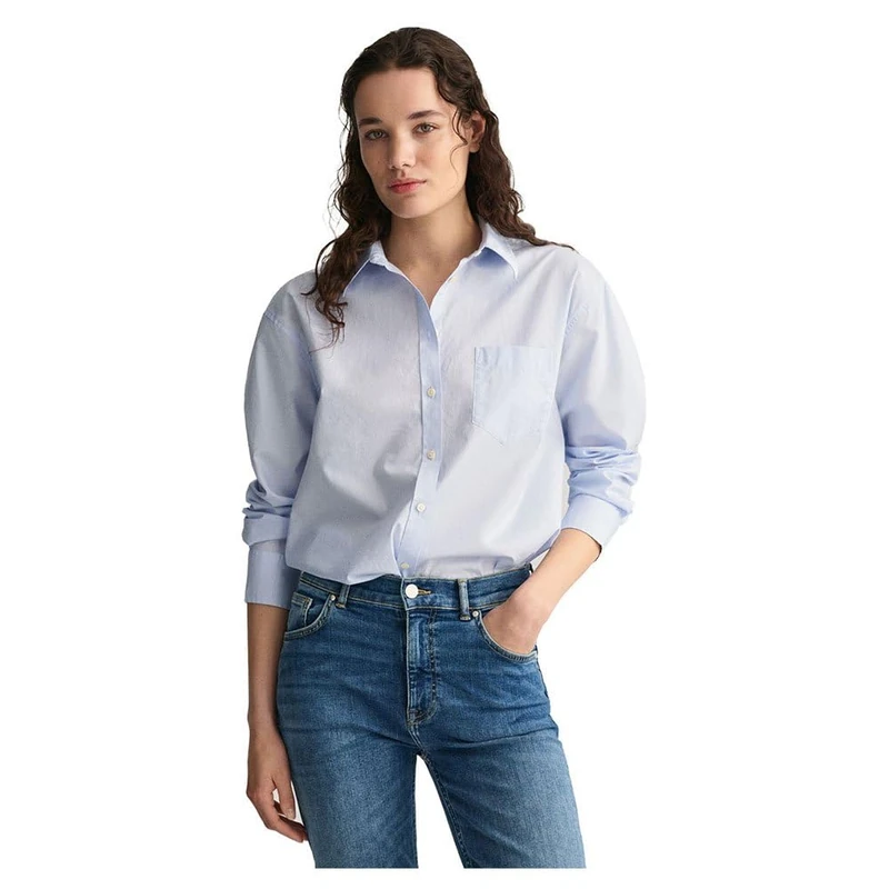 GANT Women's Rel Poplin Shirt Blouse, Light Blue, 12