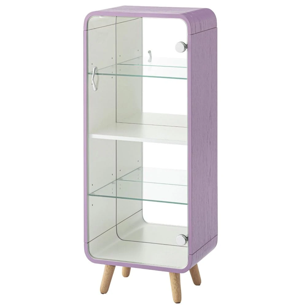 パレットライフ PaletteLife Figurine-Case 4 Tiers Collection-Case Mirror-Backboard Woodgrain Purple BLT-612PP