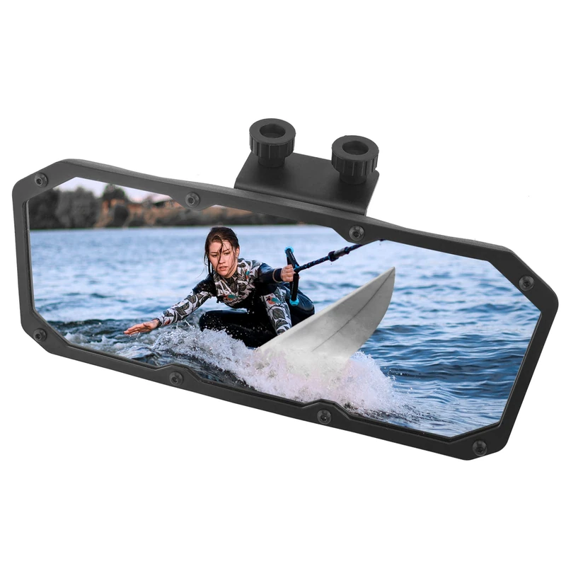 Funnywhale Boat Mirror，4"x11" Marine Mirror for Ski Boats Pontoon Boat Water Sport Wakeboarding Surfing with 0.4"-1.15" Windshield Frames - Image 1