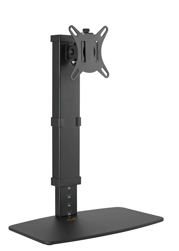 myWall HL 55 L Monitor Stand Table Stand for Screens 17 Inch - 32 Inch (43-81 cm), up to 8 kg, Height Adjustment in 10 Levels, Swivelling, Tilting, VESA: 75/100, Black