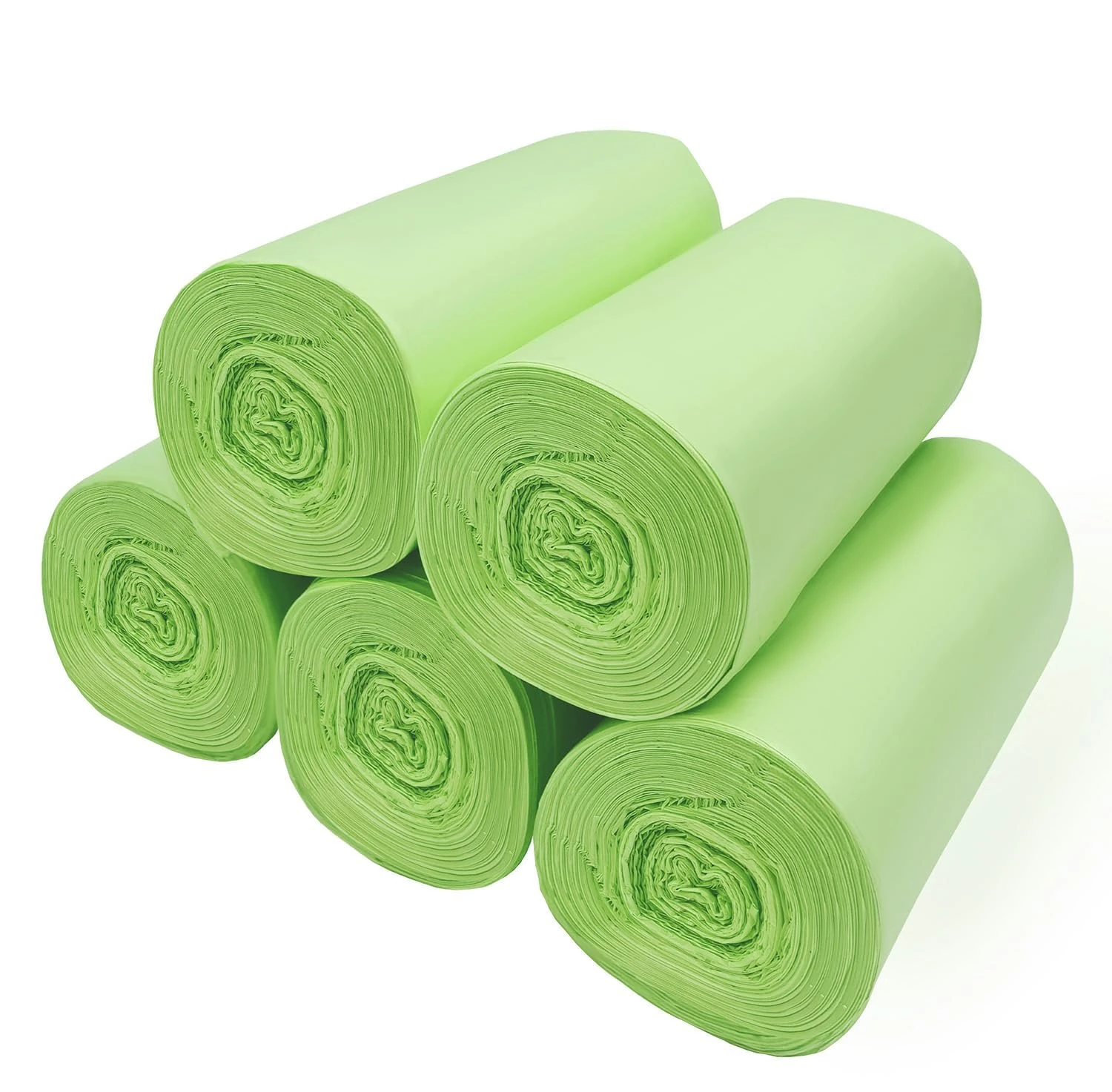 KeenKiD Small Biodegradable Bin Bags 6L, Heavy Duty Food Waste Bags Compostable Caddy Liners, Recycling Clear Green Garbage Trash Bags, 120 Counts 1.2 Gallon