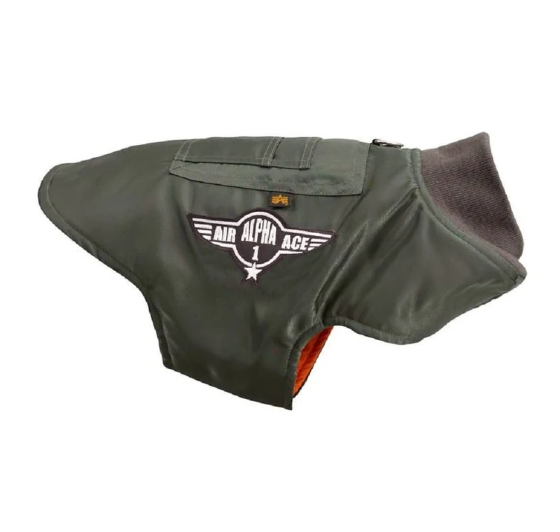 Alpha Industries Dog MA-1 Nylon pet Jacket Flying for Dogs Sage-Green
