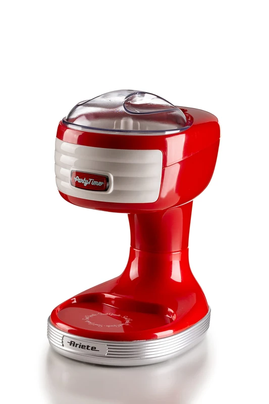 Ariete Party Time 76 Ice Crusher, Ice and Granite Machine, 30W, Ice Crusher with Removable Basket, Transparent Lid, Stainless Steel Blade Set, 30W, Red