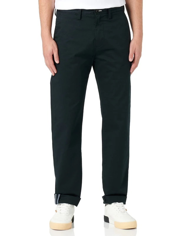 GANT Men's Regular Twill Chinos Classic Trousers, Black, 36 W/32 L