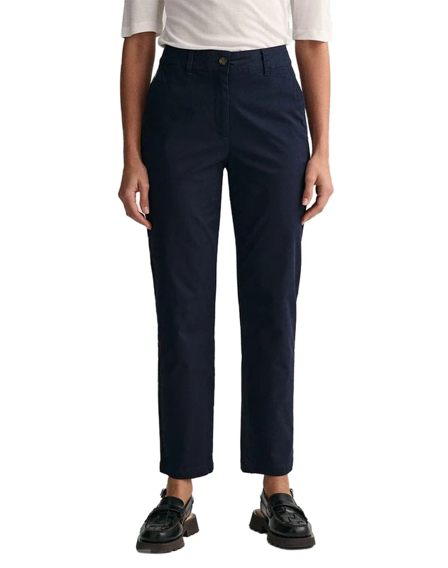 GANT Women's Slim Chinos Classic Trousers, Evening Blue, Standard, Evening Blue, 46 W