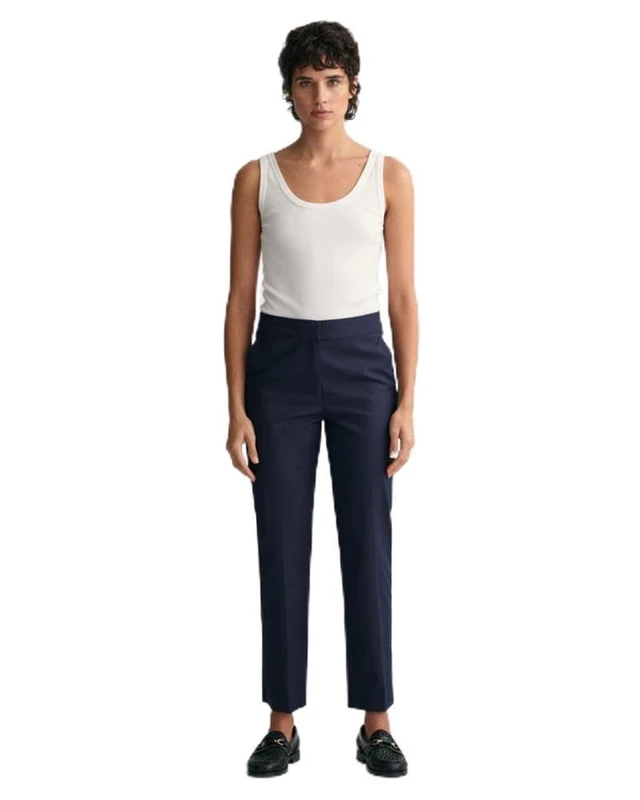 GANT Women's D1. Slim Cigarette Slack Classic Trousers, Evening Blue, Standard, Evening Blue, 42 W