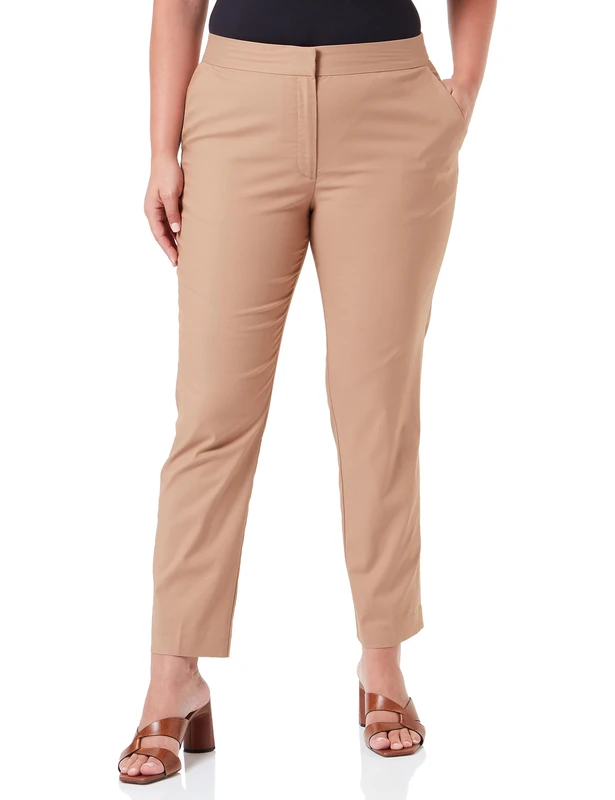 GANT Women's Slim Slack Classic Trousers, Warm Khaki, 8